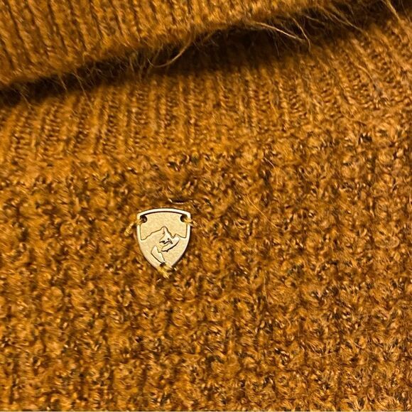 Kühl Sienna Sweater Copper orange waffle knit Turtleneck Cowl Oversized cozy XS - Picture 4 of 11